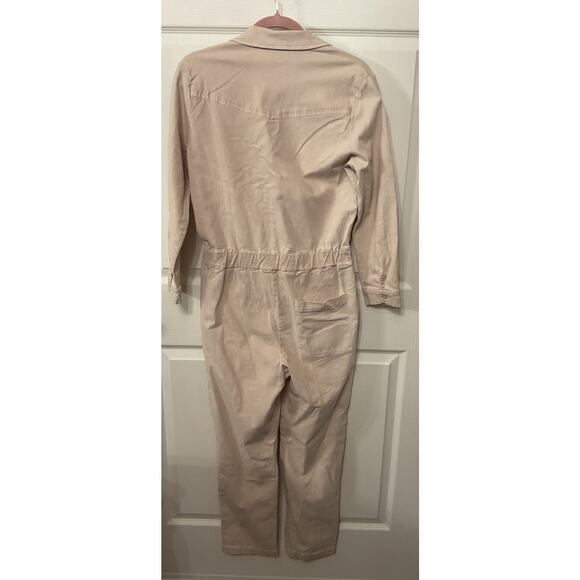Young, Fabulous, & Broke Sample Sale Utility Cargo Jumpsuit in Khaki - Picture 6 of 8